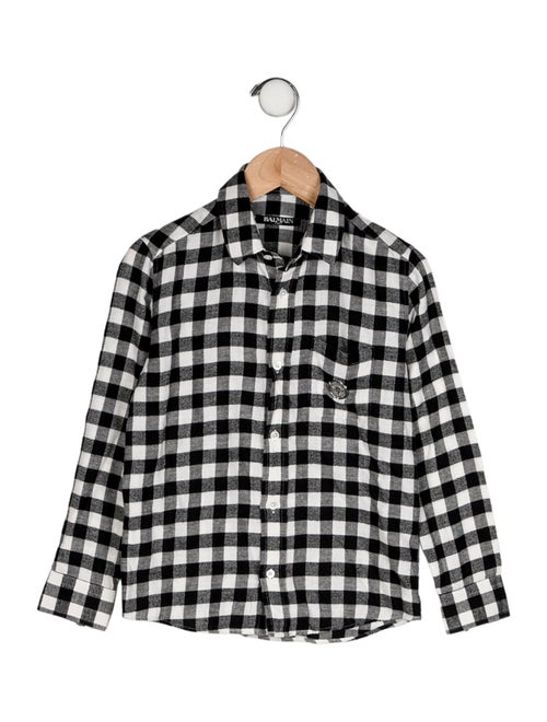 Balmain Plaid Casual Top