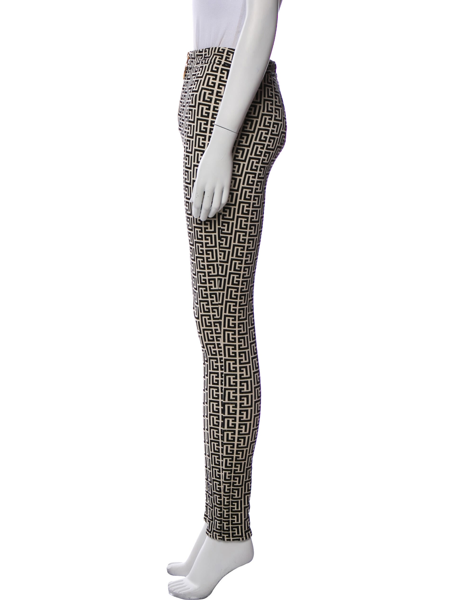 Balmain Printed Skinny Leg Pants