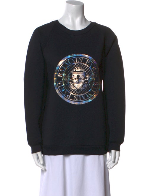 Balmain Graphic Print Crew Neck Sweatshirt