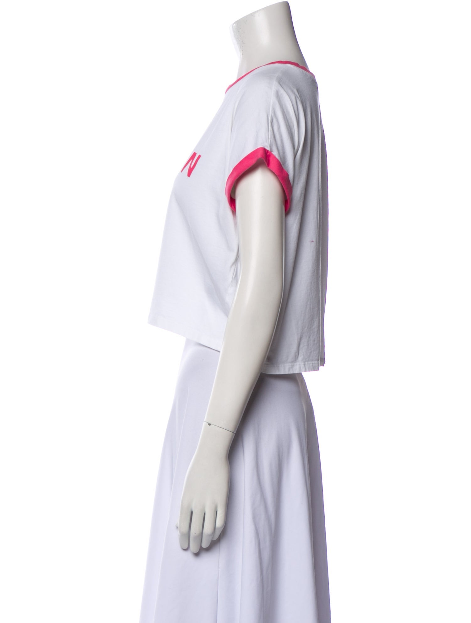 Balmain Graphic Print Crew Neck Crop Top