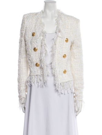 Balmain Tweed Tweed Pattern Evening Jacket