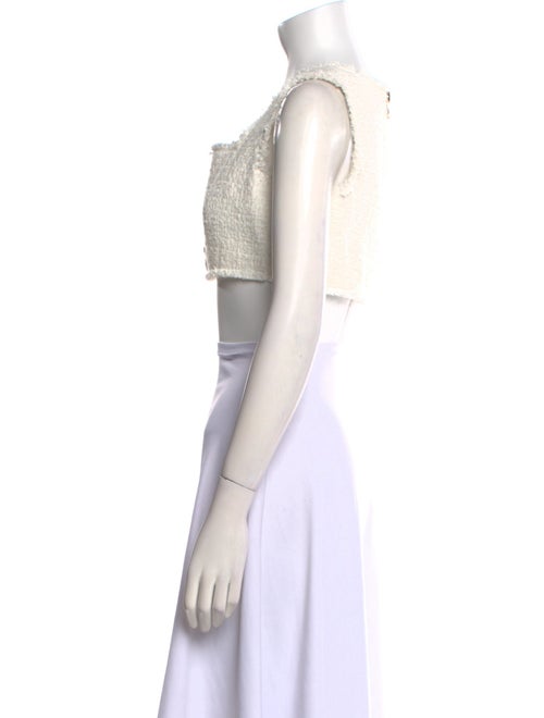 Balmain Square Neckline Sleeveless Crop Top