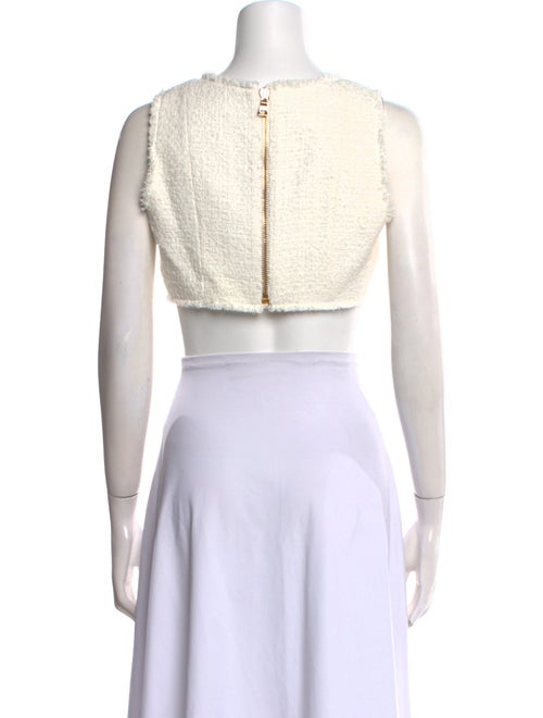 Balmain Square Neckline Sleeveless Crop Top