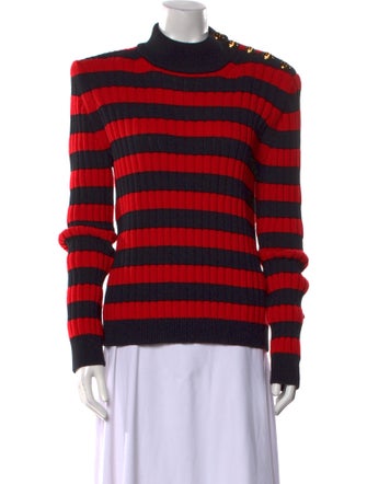 Balmain Virgin Wool Striped Sweater