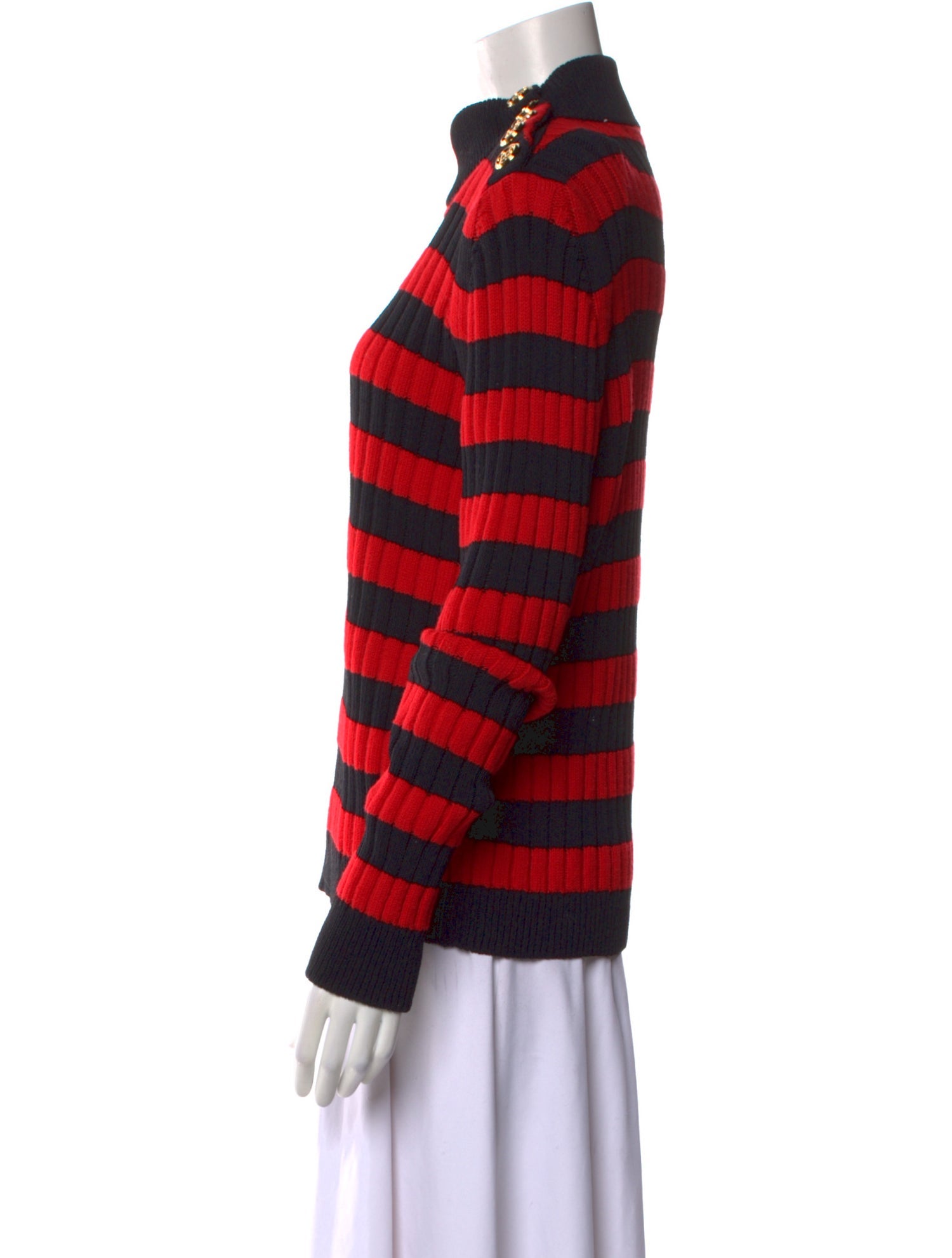 Balmain Virgin Wool Striped Sweater