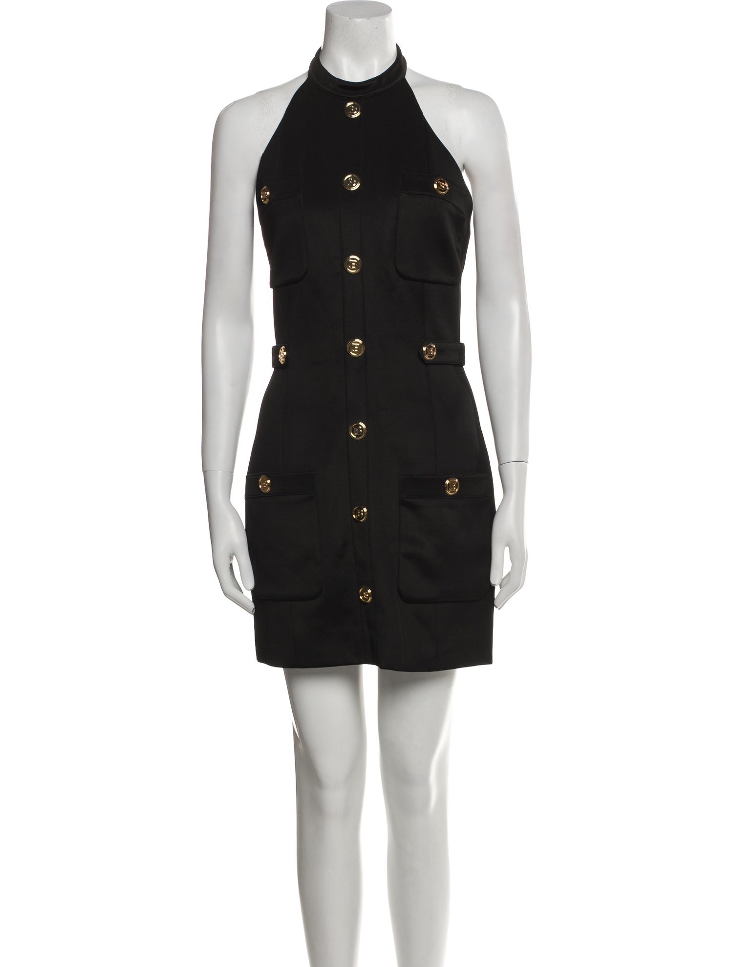 Balmain Mock Neck Mini Dress