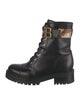 Balmain Quilted Pattern Leather Combat Boots