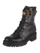 Balmain Quilted Pattern Leather Combat Boots