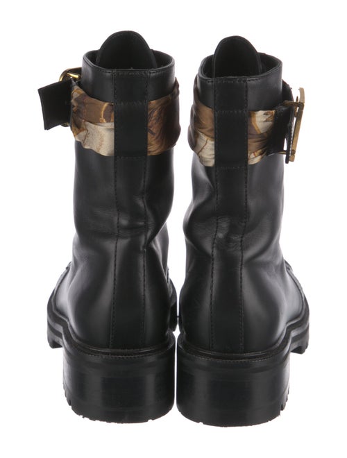 Balmain Quilted Pattern Leather Combat Boots