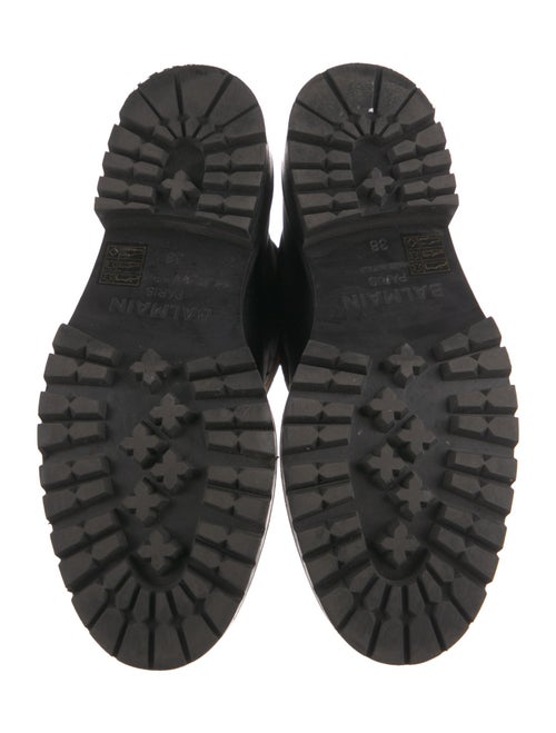 Balmain Quilted Pattern Leather Combat Boots