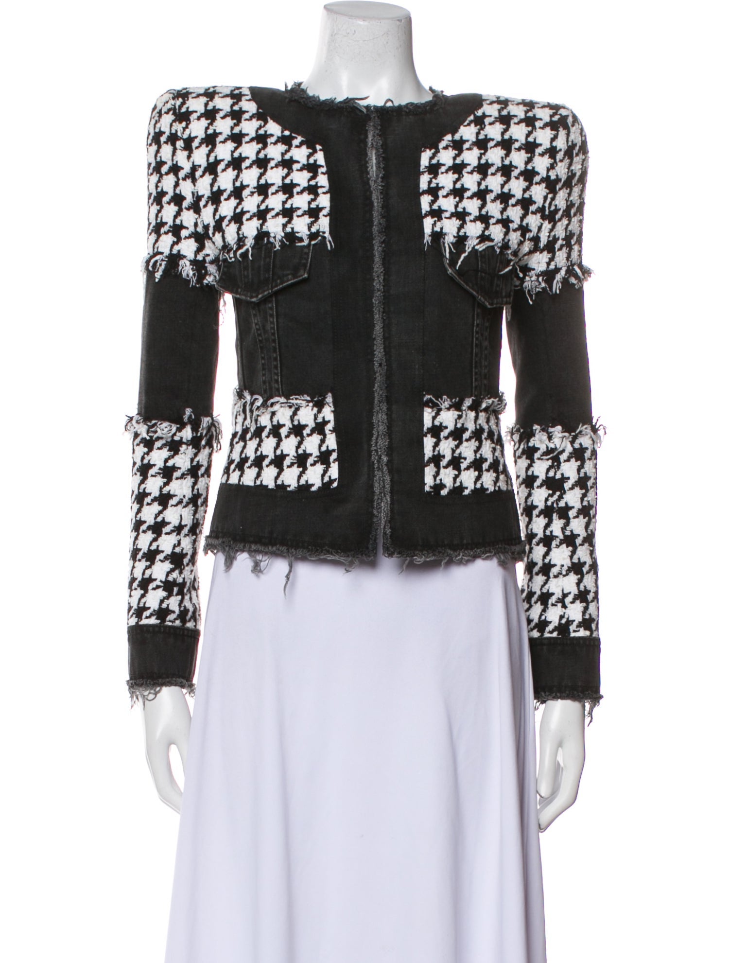 Balmain Plaid Print Evening Jacket
