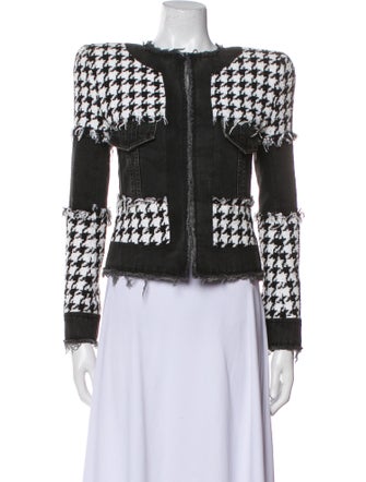 Balmain Plaid Print Evening Jacket