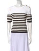 Balmain Striped Crew Neck Top