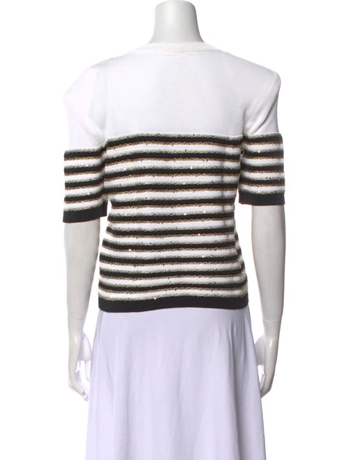 Balmain Striped Crew Neck Top