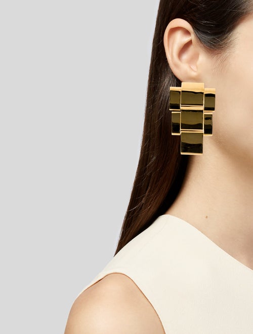 Balmain Geometric Drop Earrings
