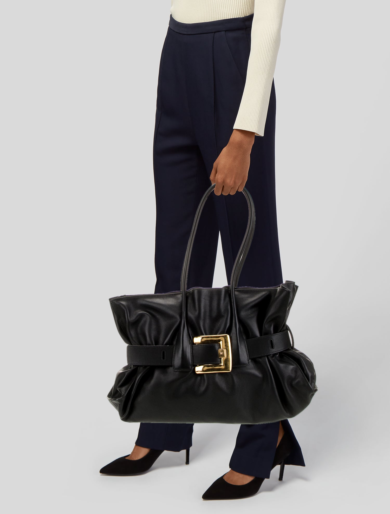 Balmain Leather Evening Bag Large