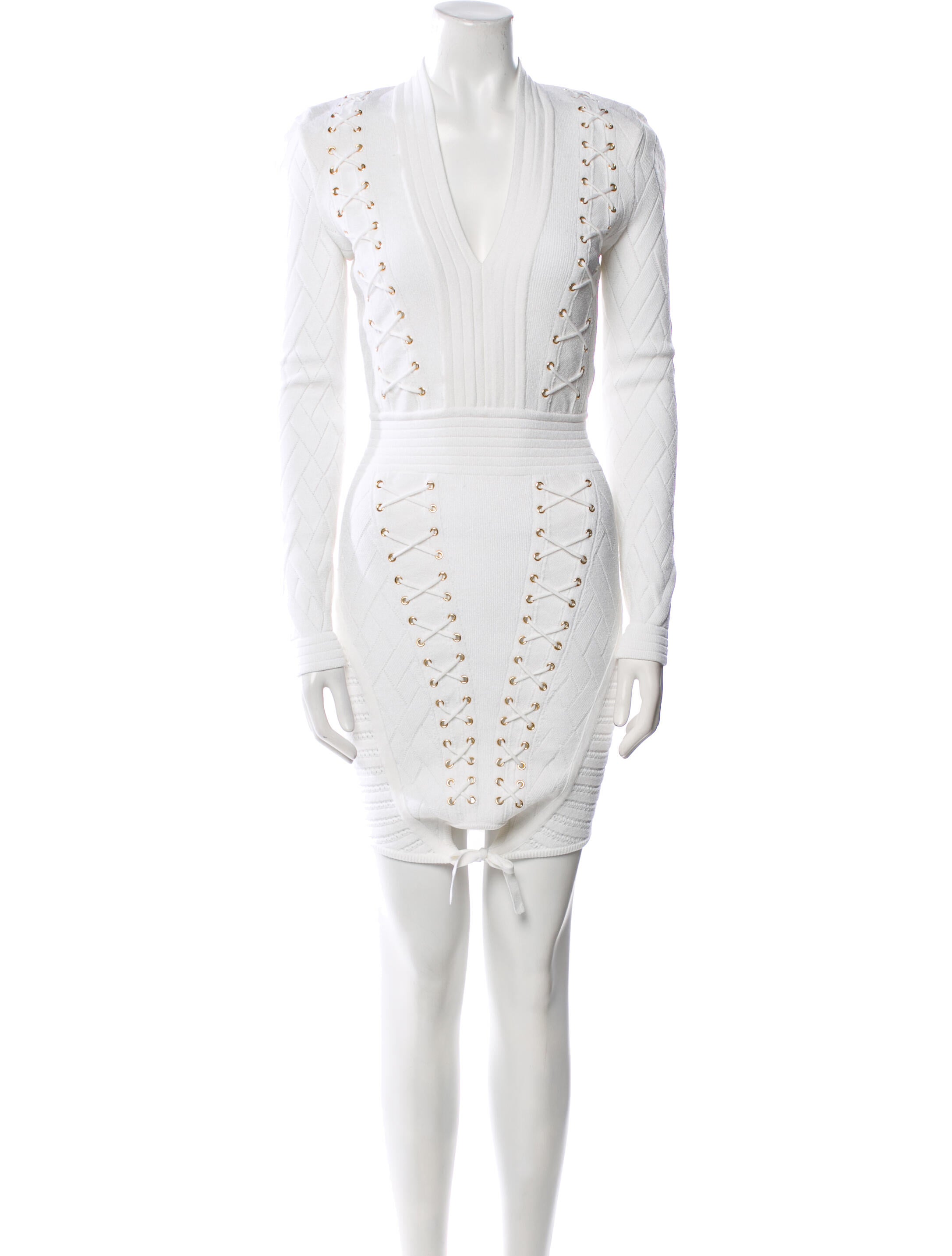 Balmain V-Neck Mini Dress