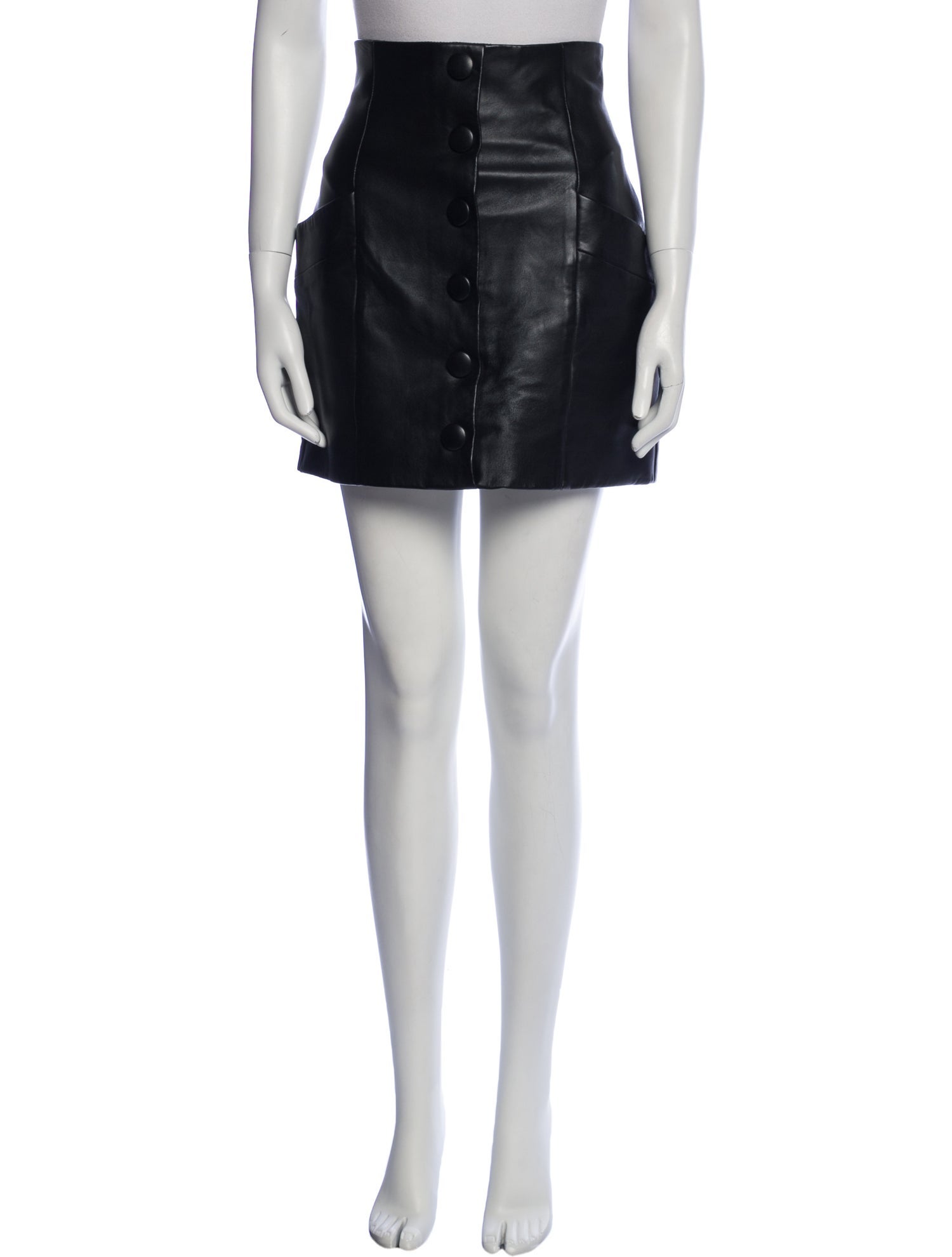 Balmain Lambskin Knee-Length Skirt