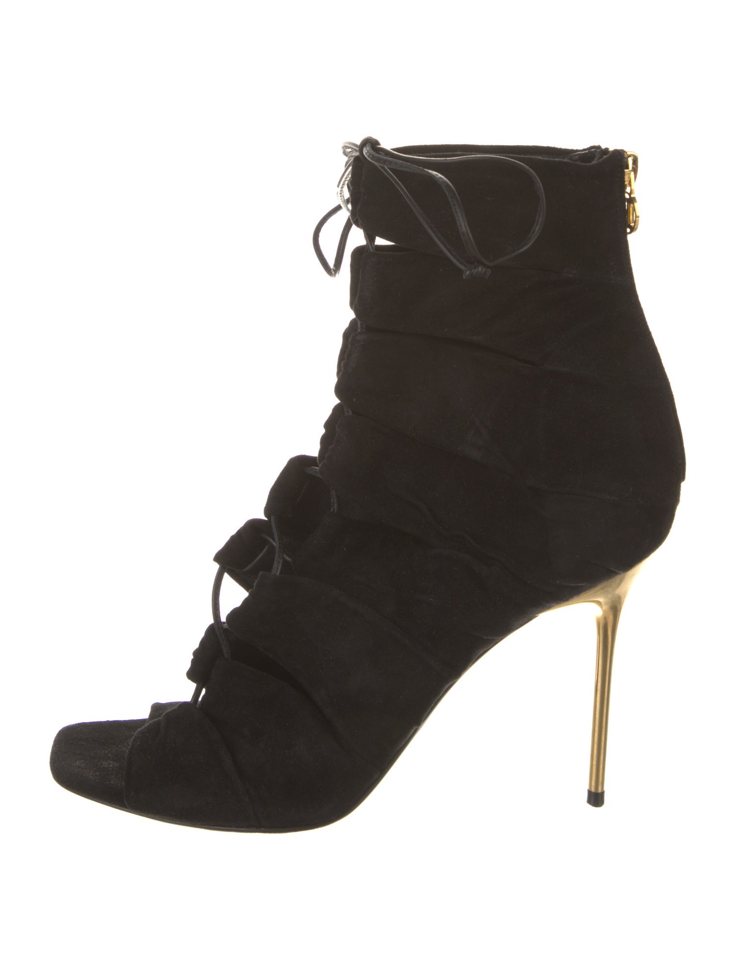 Balmain Suede Lace-Up Boots