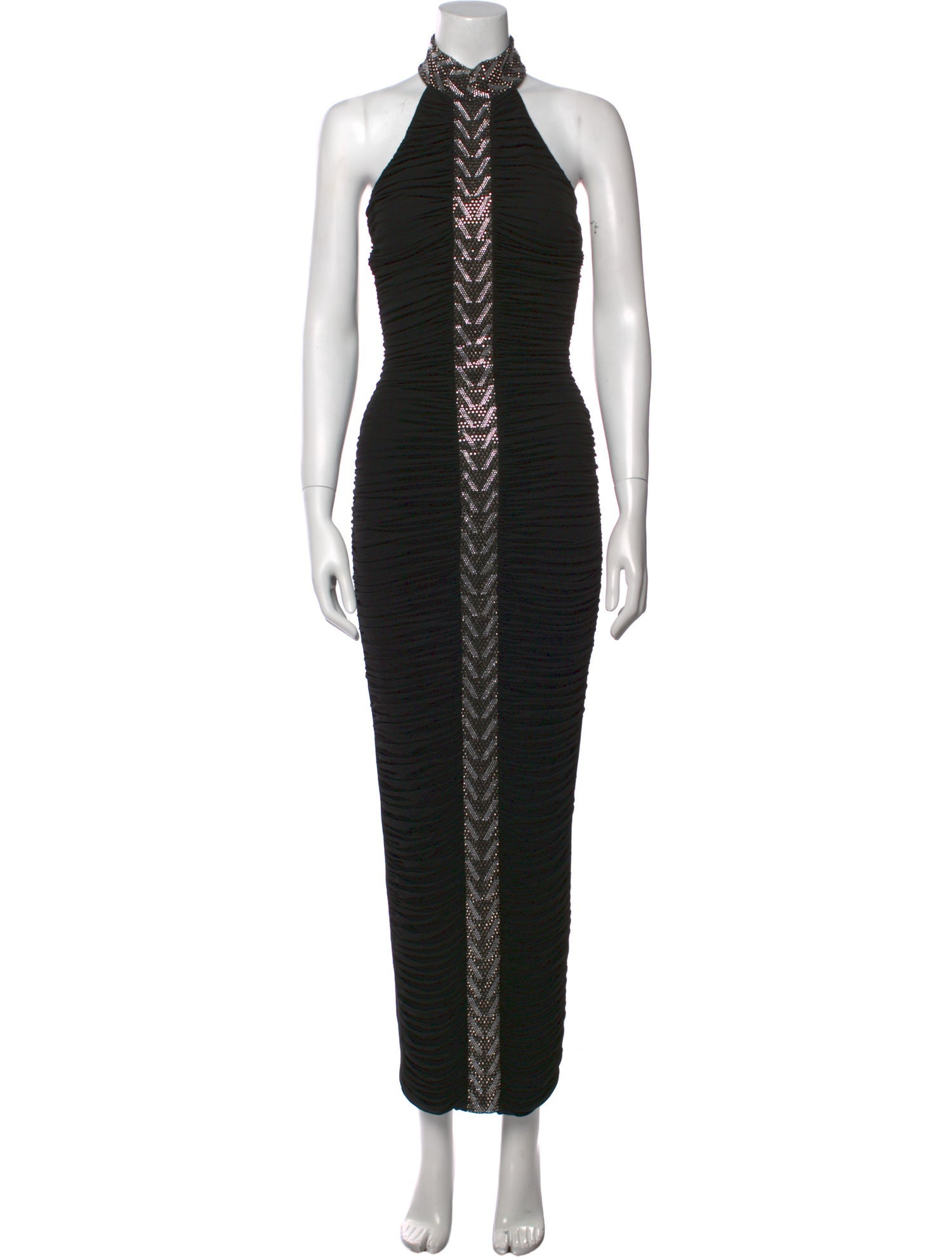 Balmain Mock Neck Long Dress