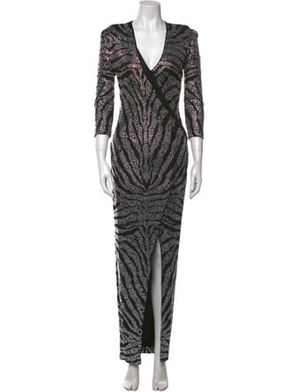Balmain Printed Long Dress
