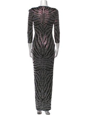 Balmain Printed Long Dress