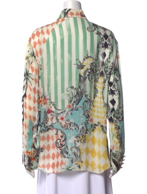 Balmain Silk Printed Button-Up Top