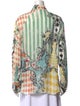 Balmain Silk Printed Button-Up Top