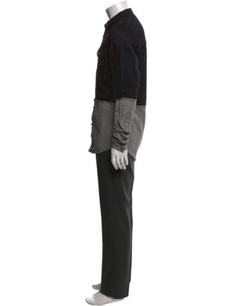 Balmain Colorblock Pattern Long Sleeve Shirt