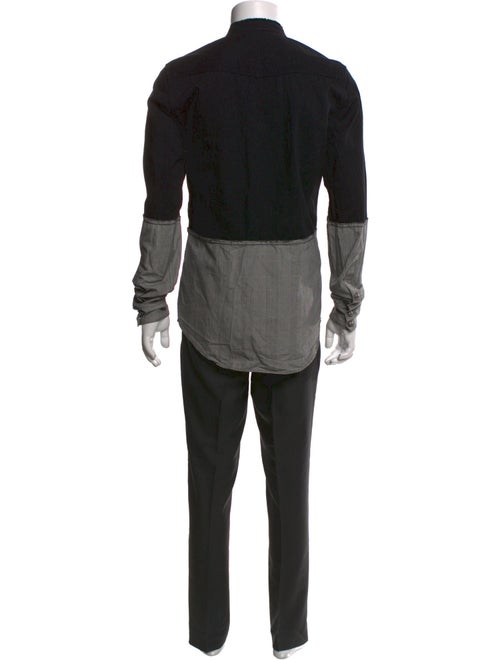 Balmain Colorblock Pattern Long Sleeve Shirt