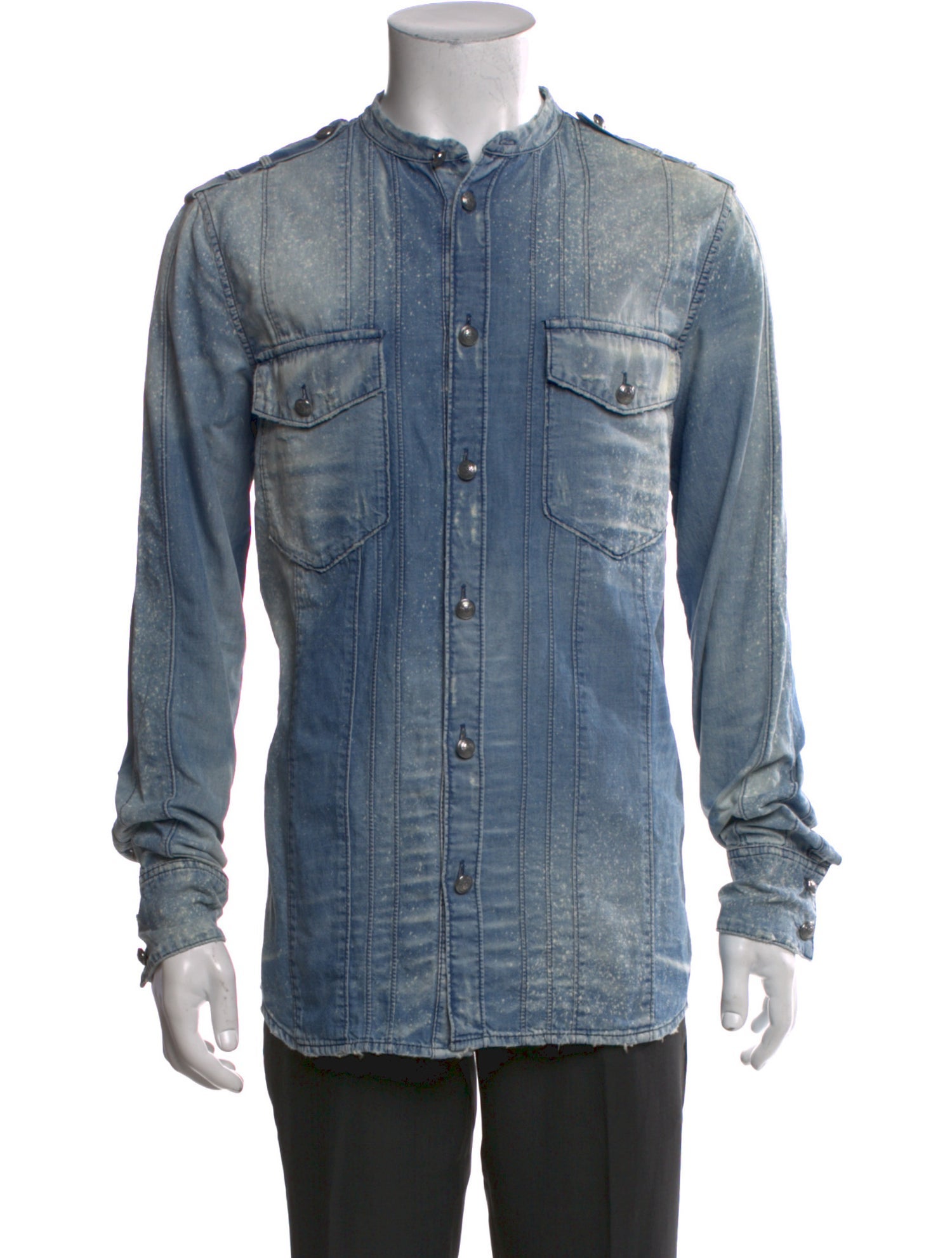 Balmain Long Sleeve Denim Shirt
