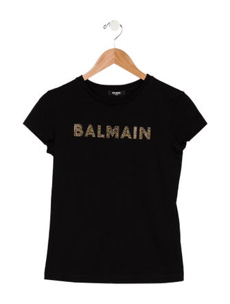 Balmain Girls' Crystal Logo T-Shirt