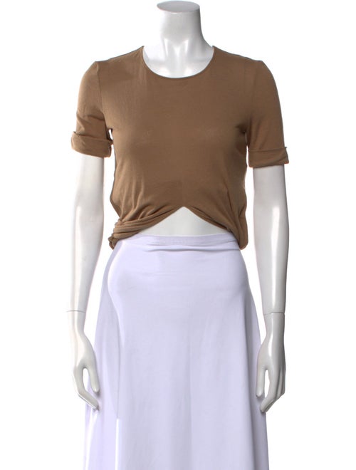 Balmain Crew Neck Short Sleeve Crop Top