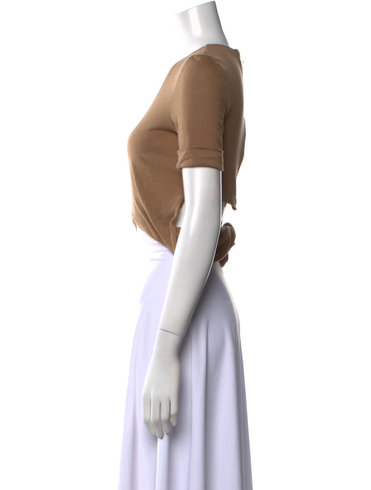 Balmain Crew Neck Short Sleeve Crop Top