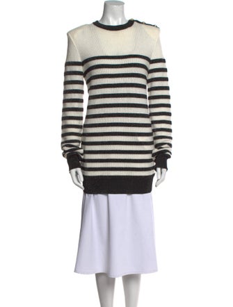 Balmain Striped Crew Neck Sweater