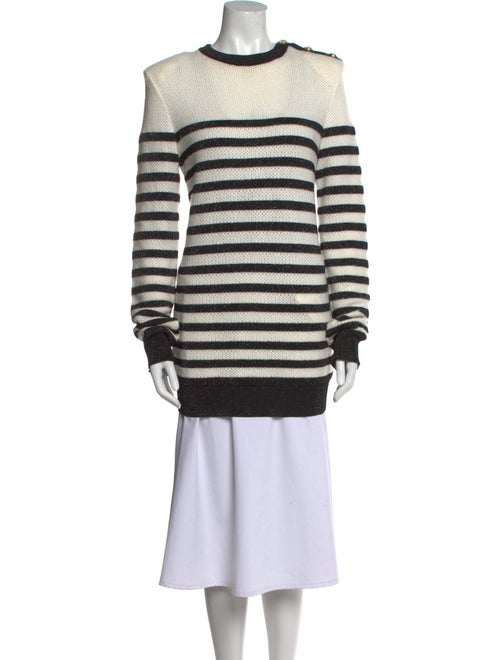 Balmain Striped Crew Neck Sweater