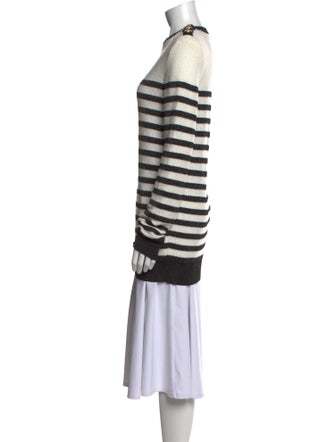 Balmain Striped Crew Neck Sweater