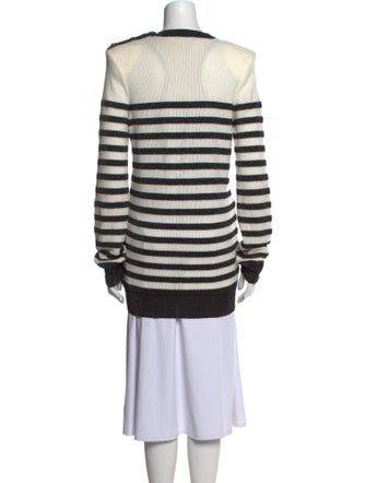 Balmain Striped Crew Neck Sweater