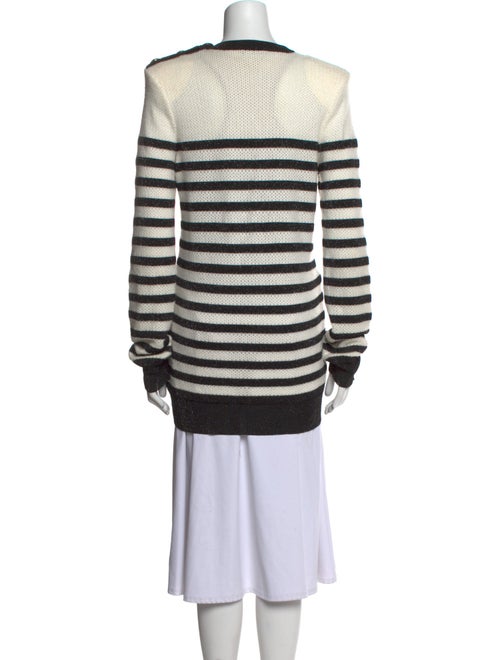 Balmain Striped Crew Neck Sweater