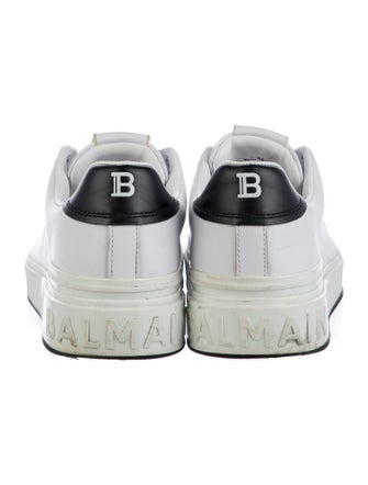 Balmain Leather Glitter Accents Sneakers