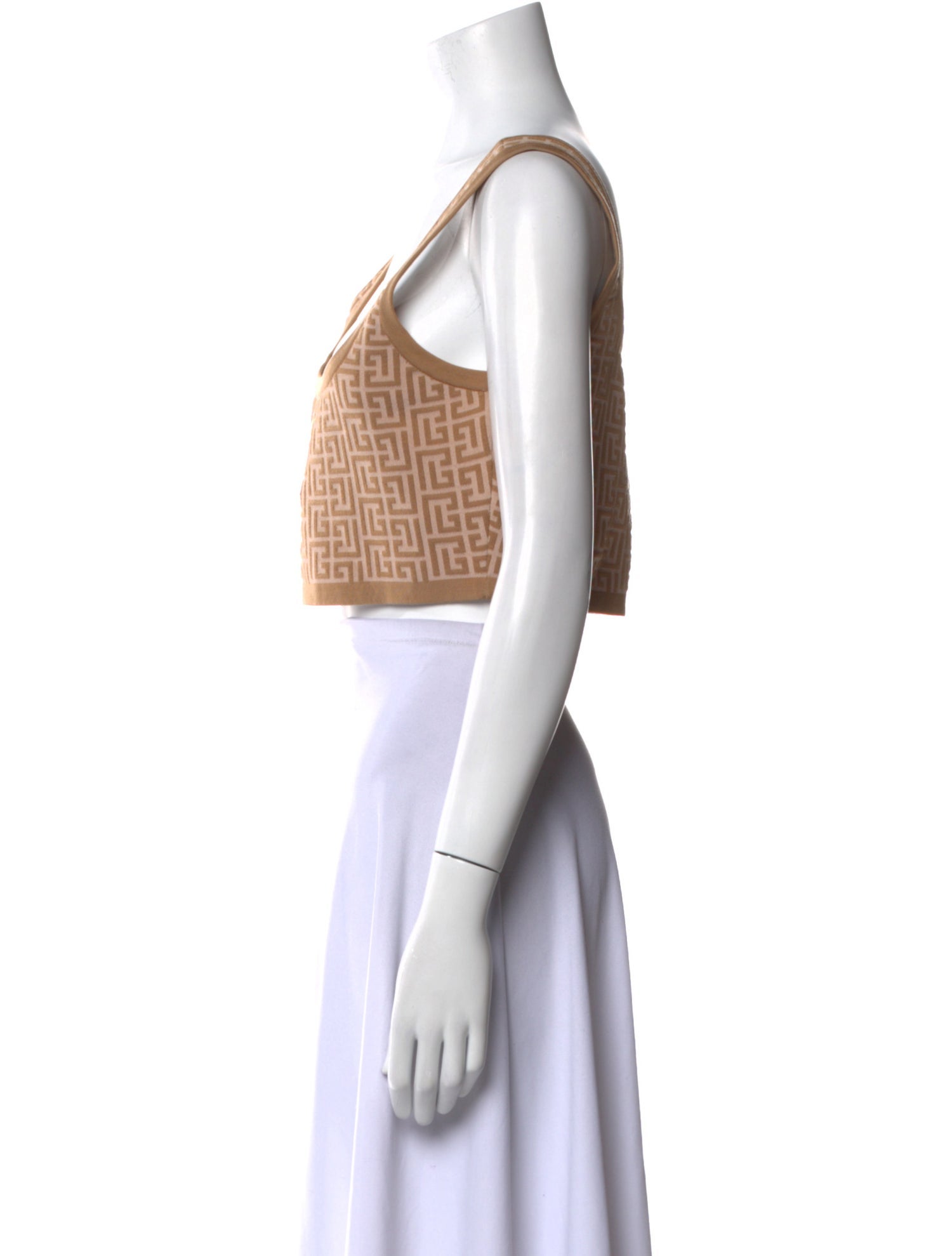 Balmain Wool Printed Crop Top