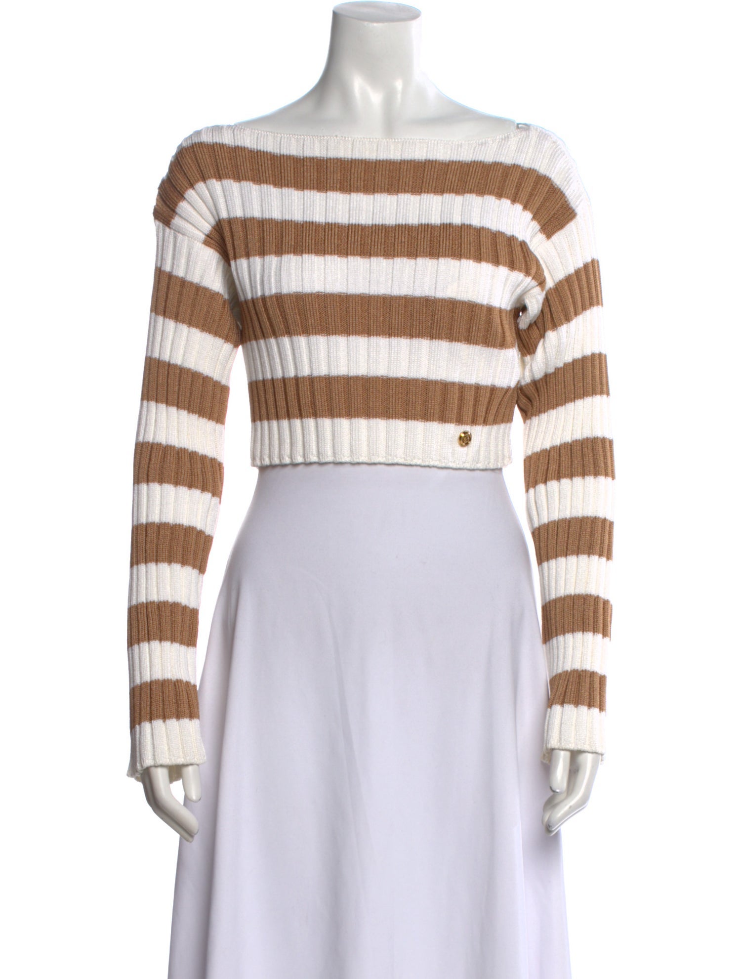 Balmain Striped Bateau Neckline Sweater
