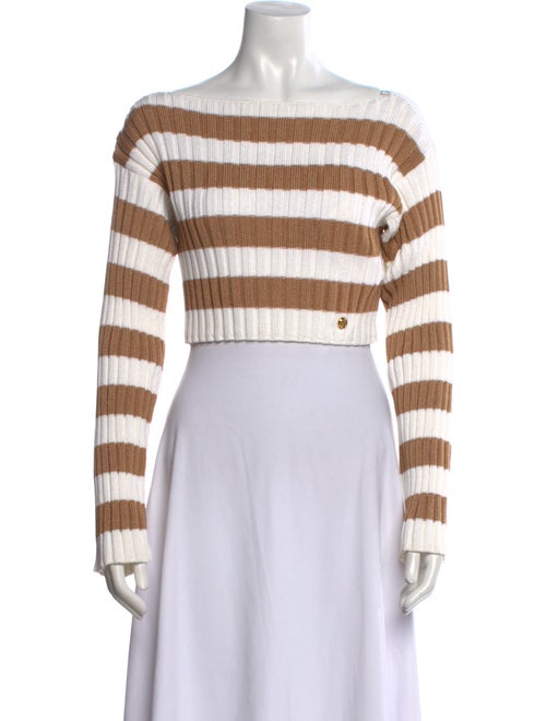 Balmain Striped Bateau Neckline Sweater