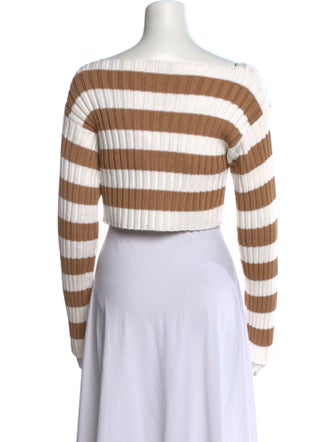 Balmain Striped Bateau Neckline Sweater