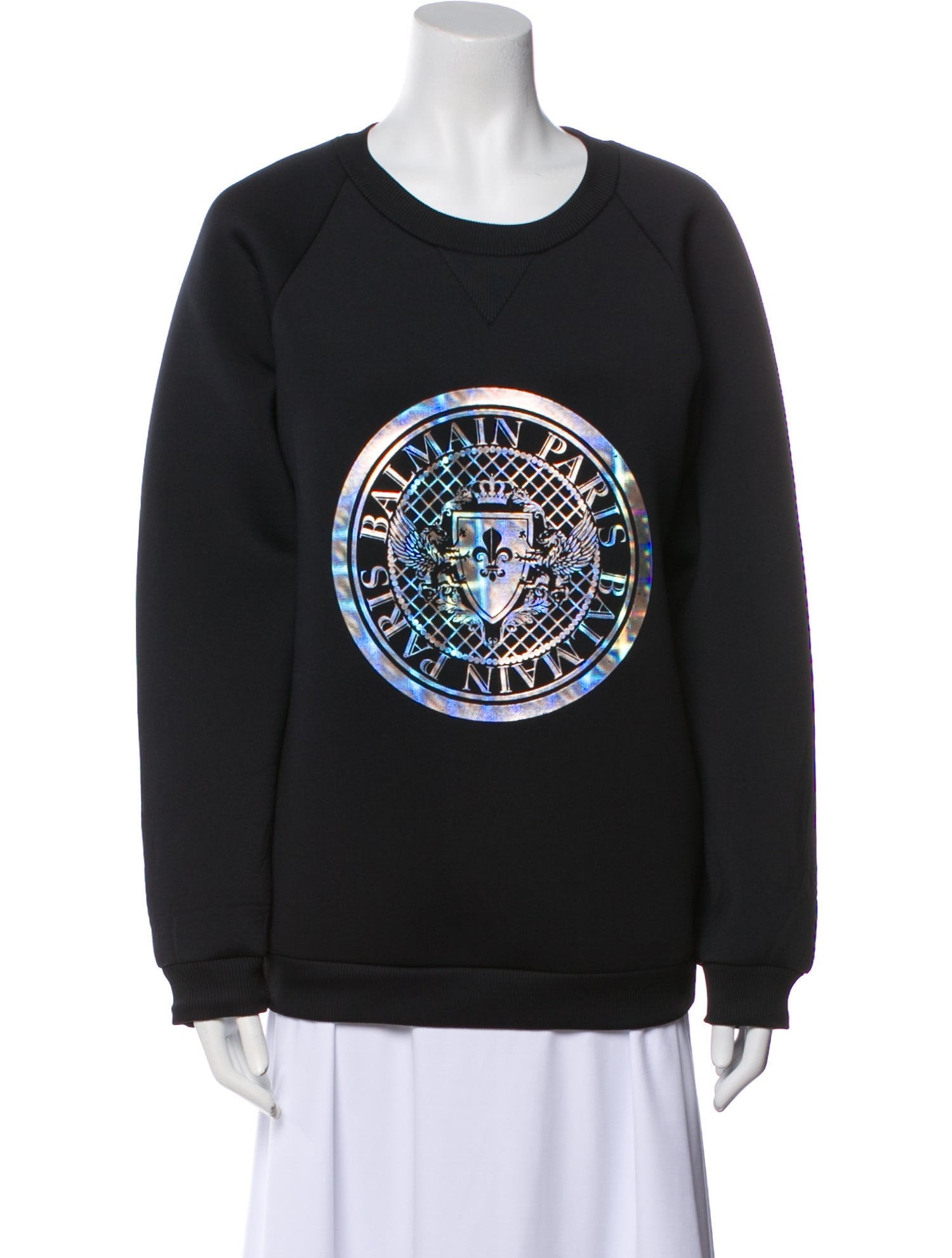 Balmain Graphic Print Crew Neck Sweatshirt