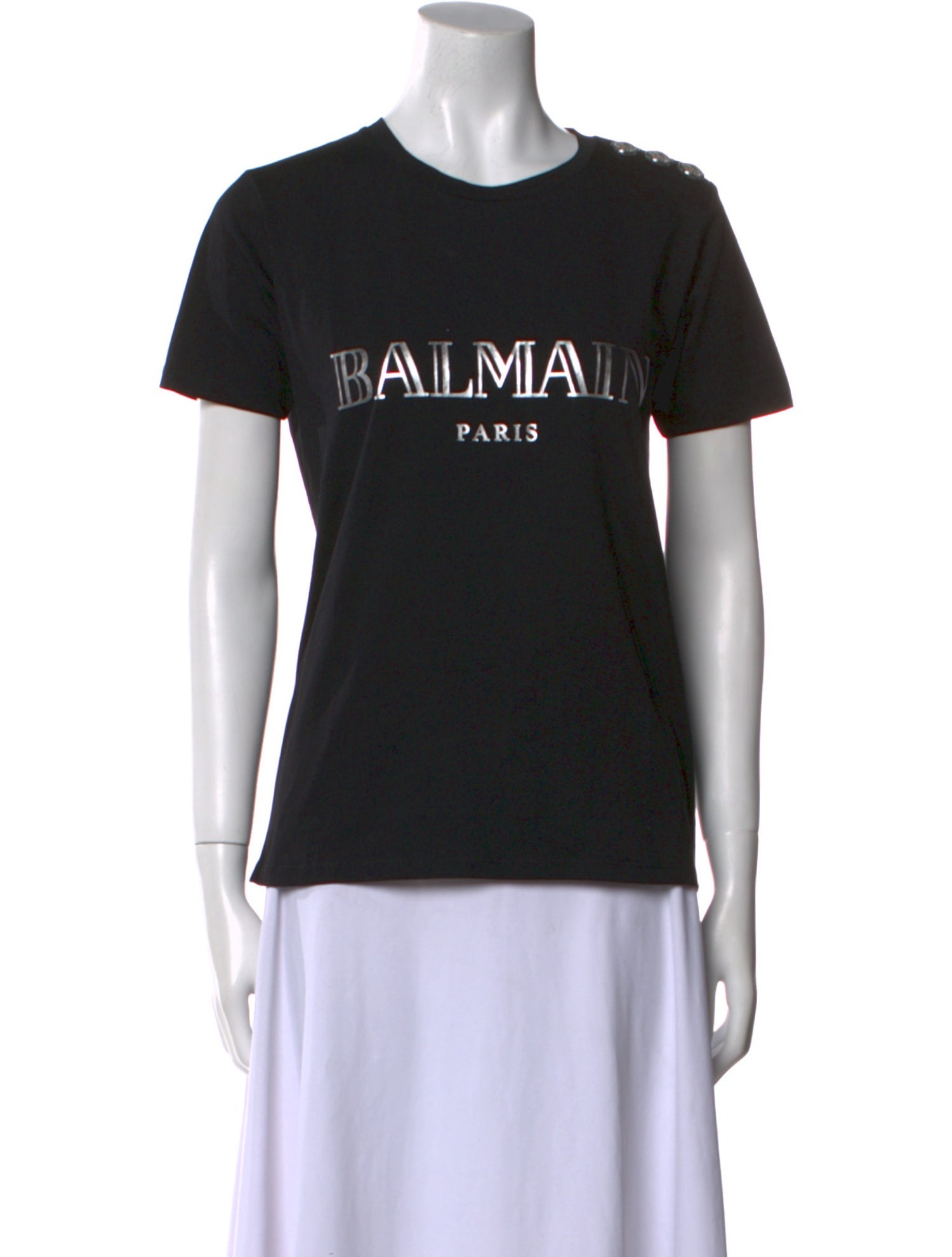 Balmain Graphic Print Crew Neck T-Shirt w/ Tags