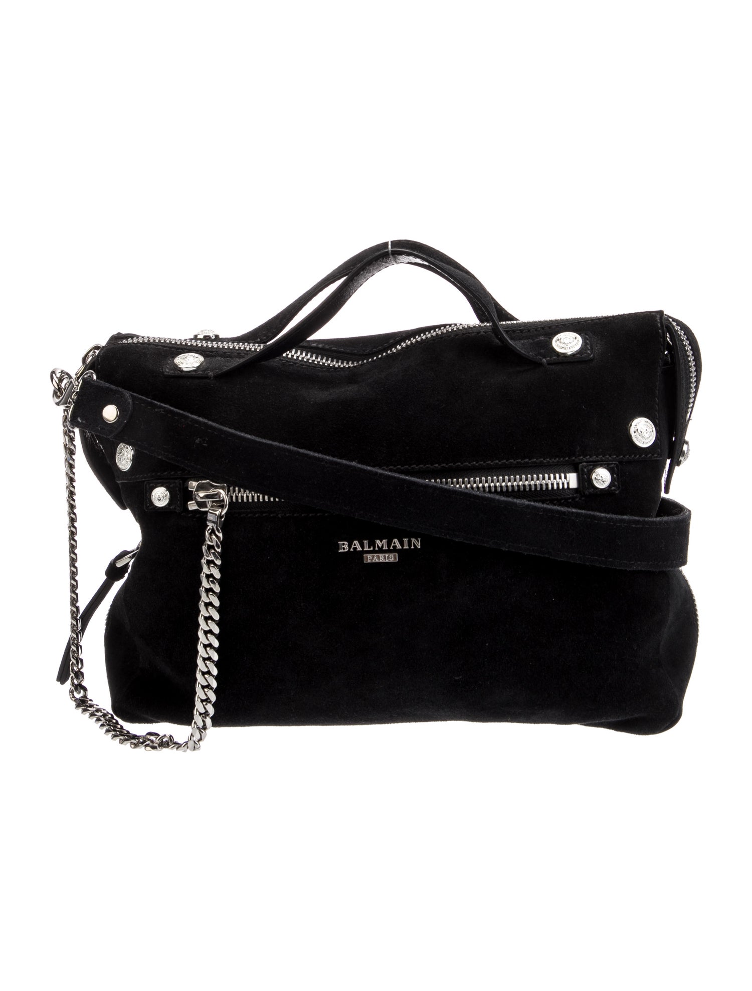 Balmain Suede Top Handle Bag