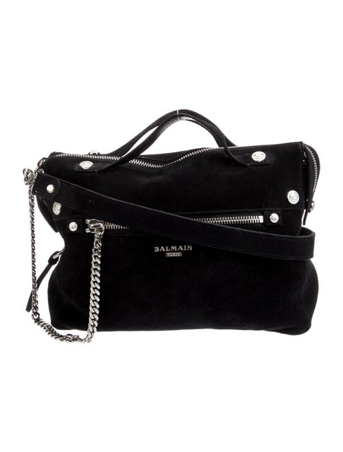 Balmain Suede Top Handle Bag