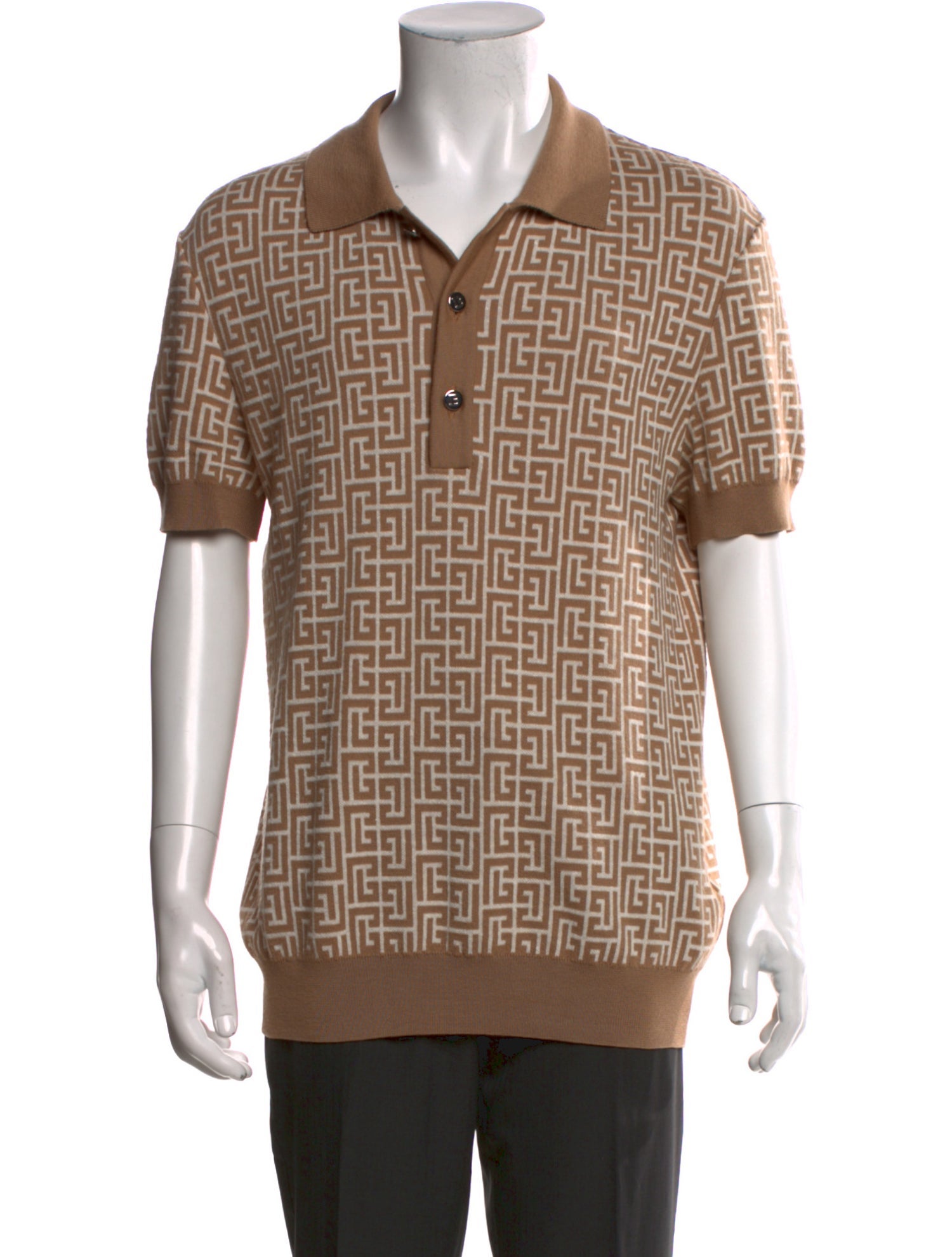 Balmain Printed Collar Polo Shirt