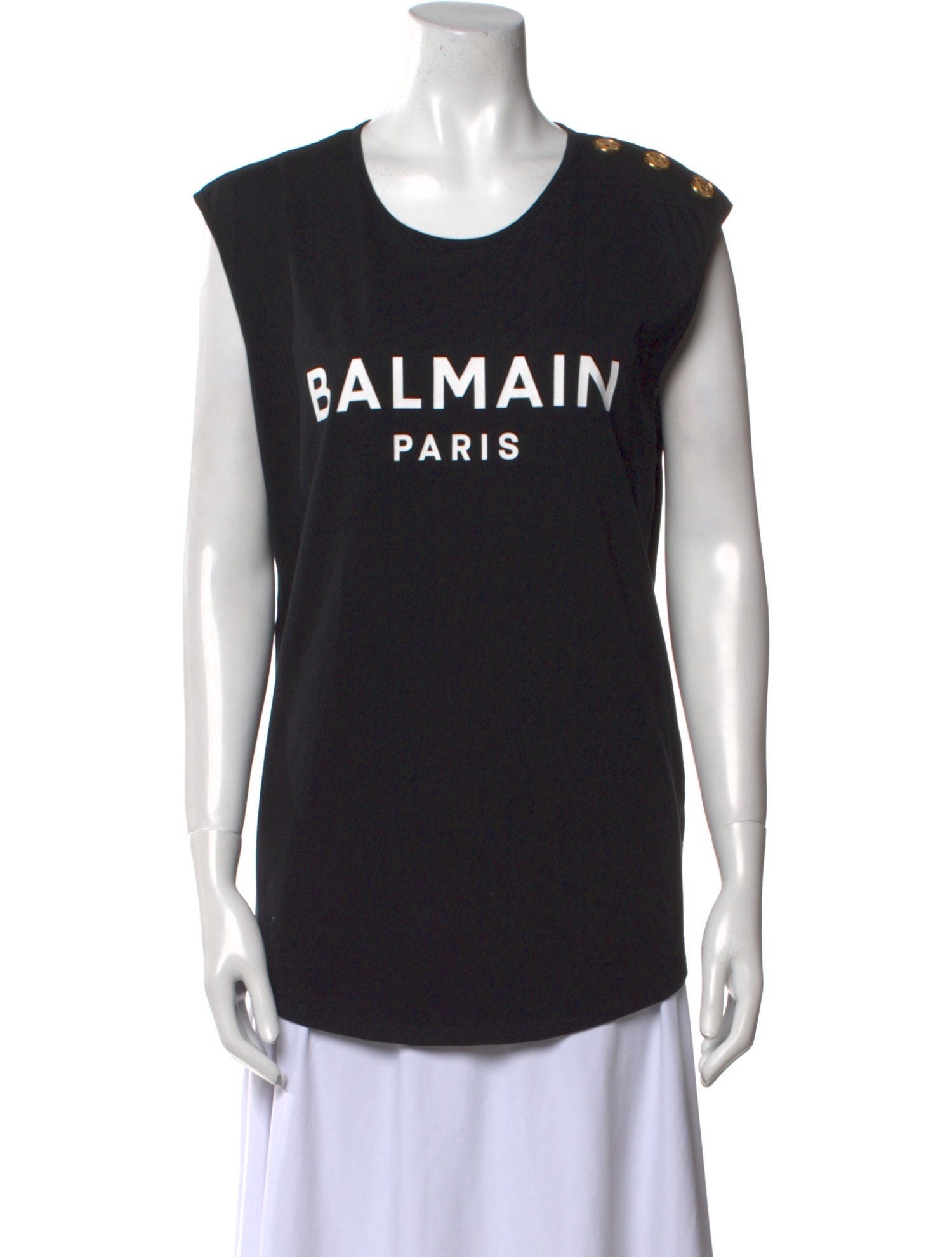 Balmain Graphic Print Scoop Neck T-Shirt
